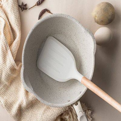 Nordic White Customized Silicone Spatula Stir-fry Spatula Non-stick Wok Stir-fry Spoon Spatula Household Kitchen Set photo-3