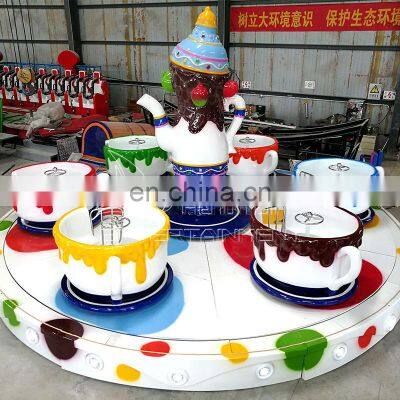 Kids and adult playground equipment amusement park rotating coffee cup rides for sale