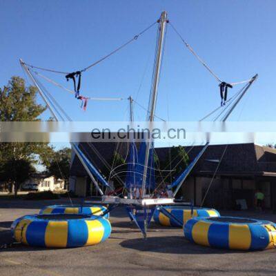 Factory price amusement park equipment playground 4 person bungee jumping trampoline ride for sale