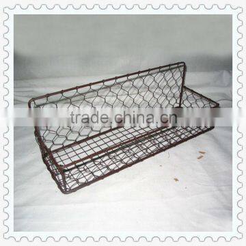 rectangle metal brown kitchen wire basket for spice