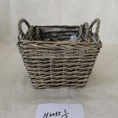 Competitive Price Flower Pot Garden Planter Wicker Rattan Gardening Tools Basket