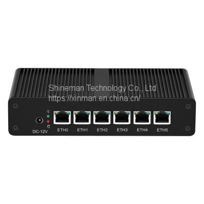 Fanless Network/Firewall PC 6*Intel i211 Gbe Ethernet Core i5-6200U Mini PC