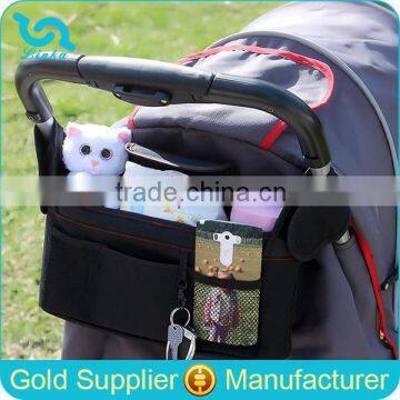 Umbrella Stroller Buggy Pushchair Organizer Bag Baby Stroller Organizer With 2 Insulated Cup Holders And External Key Holder                        
                                                Quality Choice