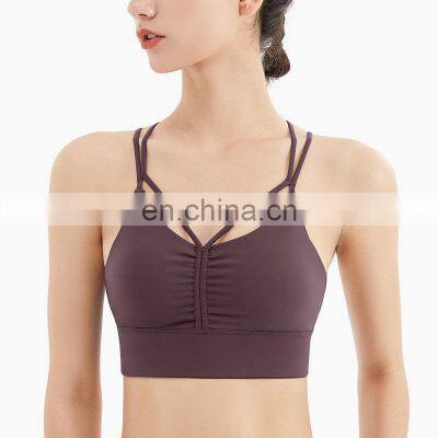 Sexy Beauty Back Sports Bra Female Fitness Running Vest Shockproof Bra Cross Spaghetti Straps Lulu Yoga Clothes photo-4