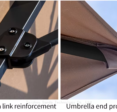 Outdoor Aluminum 3*3m Double Roof Umbrella With Side Stand Sunshade and Waterproof photo-5