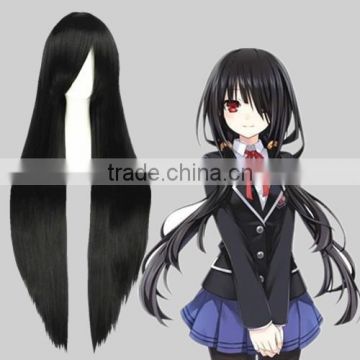 High Quality 100cm Long Black Hair Wig Straight Final Fantasy Anime Cosplay Wig