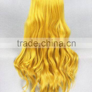 Wholesale High Quality 80CM Long Gold Wave Lolita Women Fashion Party Synthetic Hair Wig photo-4