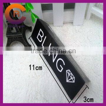 Black custom printed paper folded paper tags