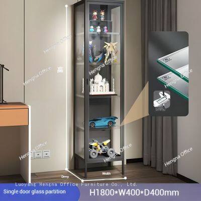 Starry Night Black Figure Display Cabinet With Heavy-Duty Metal Frame & Adjustable Height Shelves for Model Shop photo-5