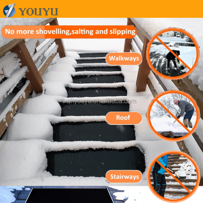 Système de chauffage au sol extérieur électrique moderne 230V, tapis de chauffage pour la fonte de la neige sur les passages, les allées et les escaliers, couleur noire, disponible en ligne