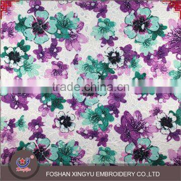 Good selling water soluble lace muilt colour 100% polyester best price chemical polyester fabric