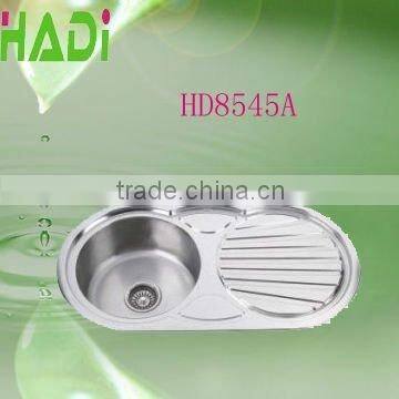 single round bowl stainless steel kitchen sink with drainboard sinks HD8345B