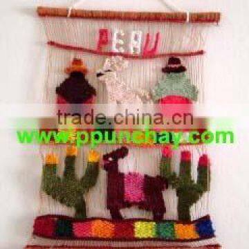 Wool Tapestry / Wool Wall Decor / Wool Wall Hanging 14x10" Peru