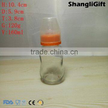 160ml Feeding Bottle For Child Glass Bottle With Rubber Teat