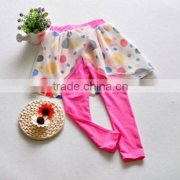 2014 Girls Pantskirt Plain Polka Dots Leggings