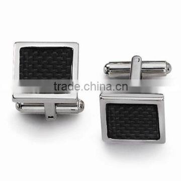 Hot designs 925 Silver Cuff Links square black cat eye stones