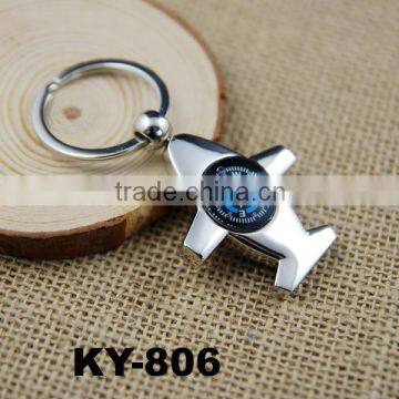 Small Airplane Shape Compass Matel Key Chain