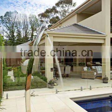 2.5MM Thickness Stainless Steel 316 Mirror Finish Curve Shape Outdoor Shower, Outdoor Pool Shower, Pool Shower