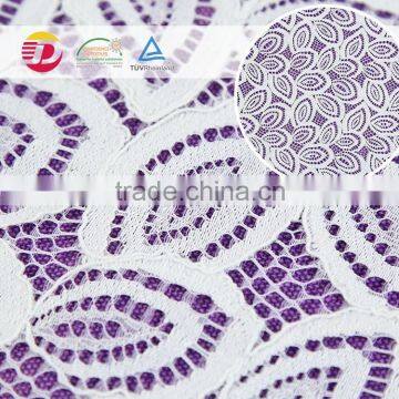 wholesale cheap nylon poly cotton stretch white lace fabric composition for wedding dress