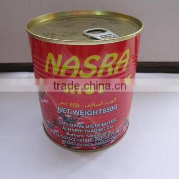 850g original packed 100% natural canned tomato paste