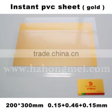 alibaba 0.76 mm thinkness golden PVC sheet for inkjet printer