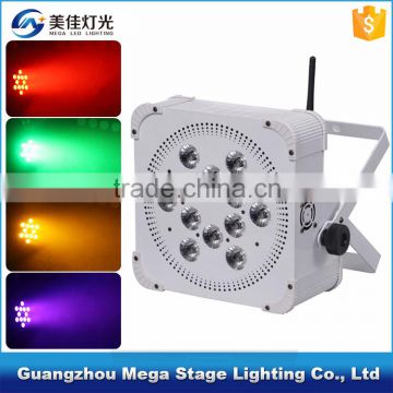 12 x10w 4in1 rgbw wireless battery dmx512 led flat CE RoHS square par light