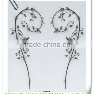 LC-86528 Set 2 Antique Wrought Iron Metal Leaves Wall Art Decor