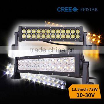 12V/24V 18.5" white amber color changing 72W led light bar for 4x4 with 4D lens
