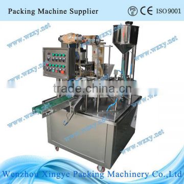 Automatic square cup fill and seal machine