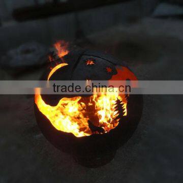 Outdoor large orb firepit with high temrature painted