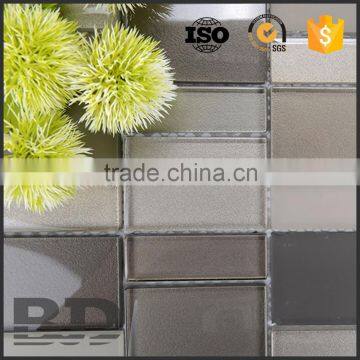 Zero Water Absorption Sepia + Graphite + 8002 Color Code Crystal Glass Mosaic Tile