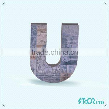 Modern Wood Craft letter Shape Home Decoration