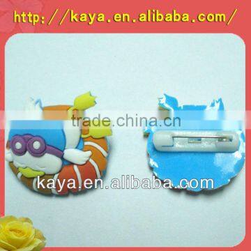 Factory custom embossed soft pvc pin badge