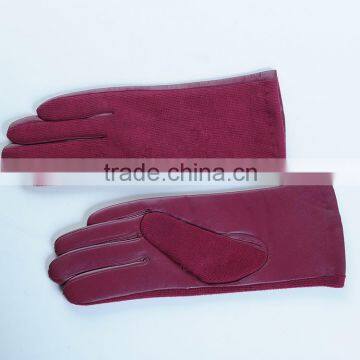 New Spring Collection Blue Wool Glove With Leather on Palm photo-6