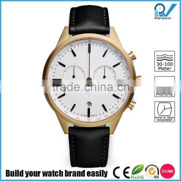 PVD satin gold case 316L stainless steel case scratch-resistant sapphire glass 5ATM waterproof swis movement men watch