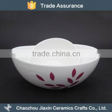 Custom made elegant decal bone china deep bowl