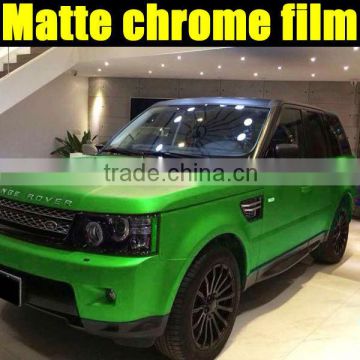 popular green matte chrome wrap film with highest quality factory wholesale directly 1.52*20m with air free bubbles