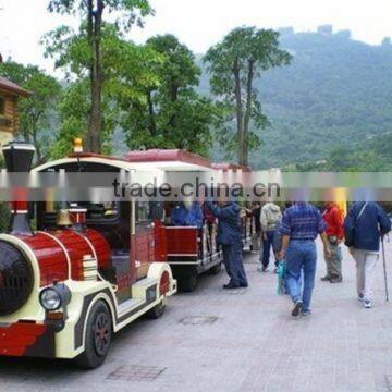 amusement park games fiberglass trackless tourists train with 4 cabins