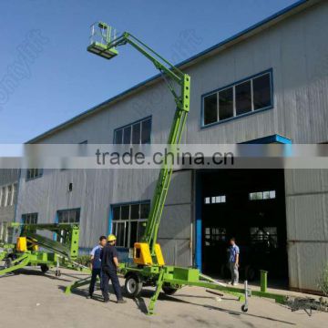 18 m hydraulic drives towable trailer compact boom lift