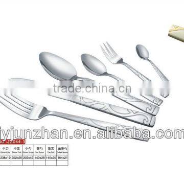 silver cutlery and high quality of color box or wooden box