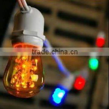 Holiday Christmas LED S14 Light Bulb Replacement Medium Screw E26 Base Transparent Yellow photo-4