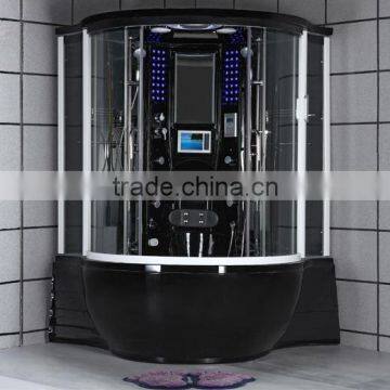 black acrylic steam shower sauna house with touch screen control panel and with TV