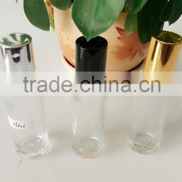 clear glass roll on bottles with electrochemical aluminum or plastic cap 15ml