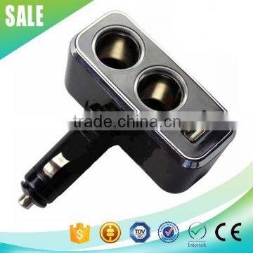 2 way 800mA 12v cigarette lighter plug with USB