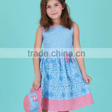 Latest Printed Design Cotton Frock with Cap for Girls
