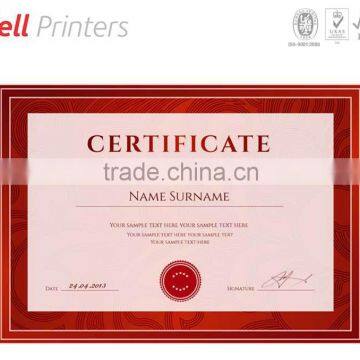 Professionally printed certificate from India