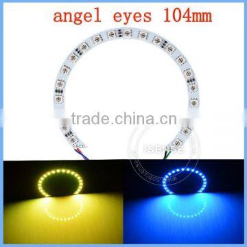 20 colors changing DC12v Epistar chips 5050 smd White PCB semi circle 104mm angel eyes auto parts manufacture
