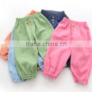 Children elastic waist casual pants breathable summer capris baby harem pants