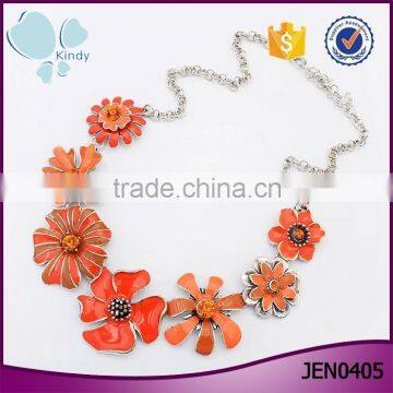 Women jewelry wholesale beautiful colorful hawaii flower necklace