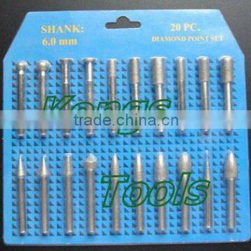 Burs: 20PC Diamond Burr Set